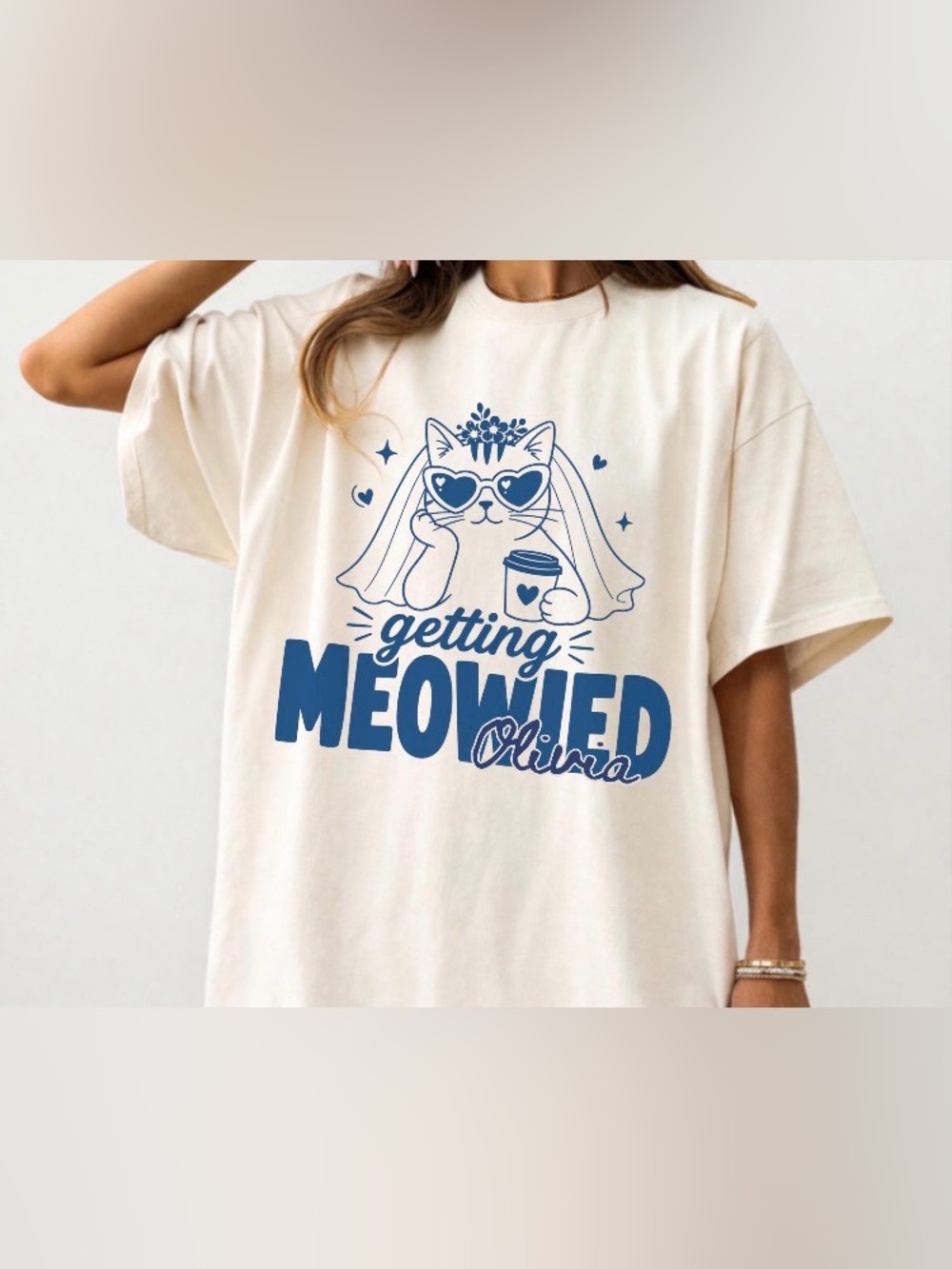 Getting Meowied Comfort Color Tee, Funny Cat Wedding Graphic T-Shirt